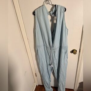 Ashley Stewart Light Blue Denim Jumpsuit